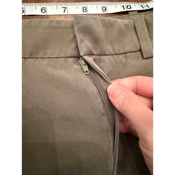 & Other Stories Women's Green Tapered Front High Rise Trouser Pants Size 4 - Picture 8 of 12